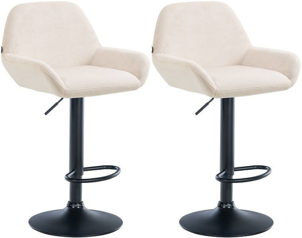 CLP Barhocker Braga Samt schwarz, creme, VE: 2 Stück, 323656