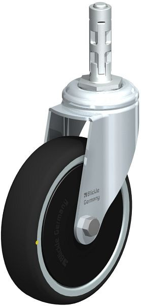 Blickle LKRA-PATH 126K-11-ELS-FK-E11 Apparate-Lenkrolle mit Expander, Thermoplastisches Polyurethan, Grau, 848897