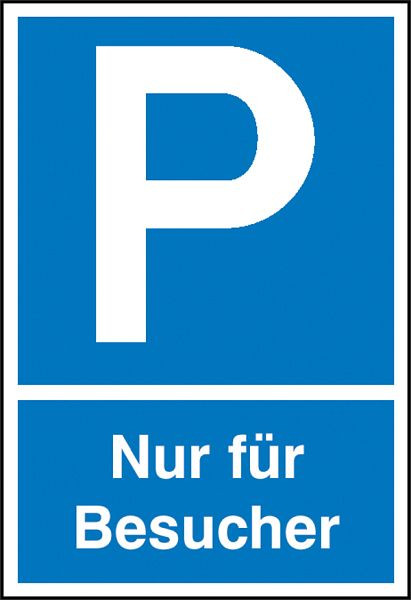 SafetyMarking Parkplatzschild, Symbol: P, Text: Nur für Besucher, BxH 40x60 cm, Aluminium, geprägt, 11.5112