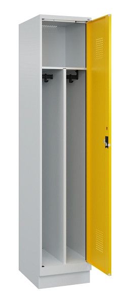C+P Spind Evolo PLUS, mit Sockel, 1 Abteil, 1950x400x500mm, 7035/1023, Verschluss Zylinderschloss, 049020-12F S10028