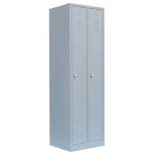 Lüllmann Garderobenschrank, 2 Abteile, 1800 x 500 x 500 mm, lichtgrau, 510100
