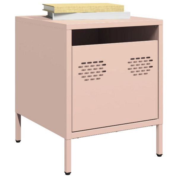 vidaXL Nachttische 2 Stk. Rosa 35x39x43,5 cm Stahl, 851247