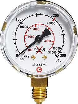Iwetec Einzelmanometer Ar/CO2, 0 – 200 bar, 553420