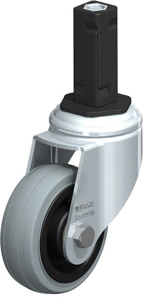 Blickle LKRA-VPA 80K-11-EV13 Apparate-Lenkrolle mit Expander, Vollgummi, Grau, 848138