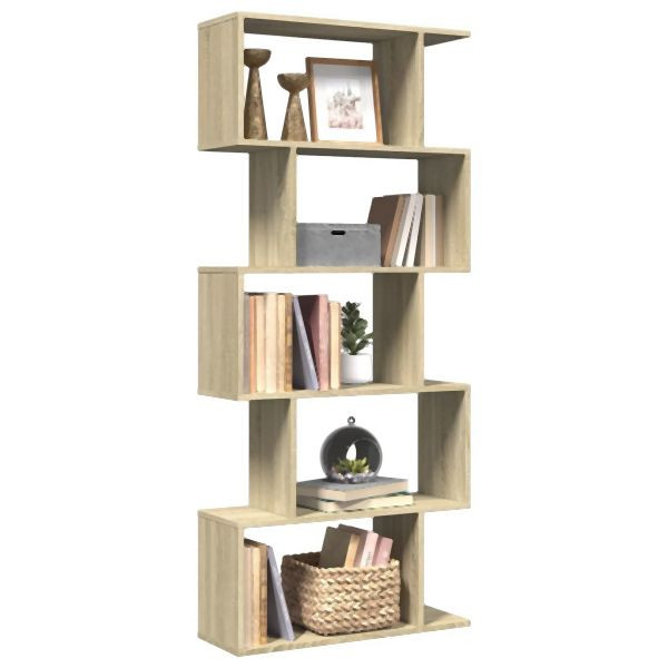 vidaXL Raumteiler-Bücherregal 5 Etagen Sonoma-Eiche 70x24x161 cm, 858095