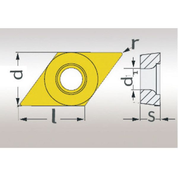 Optimum HM-Ersatzwendeplatten, Schneidplatten V/35° DCMT070204, VE: 5 Stück, 3441166
