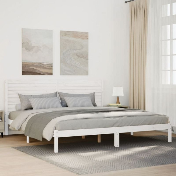 vidaXL Massivholzbett Extra Lang ohne Matratze Weiß 180x210 cm, 3309304
