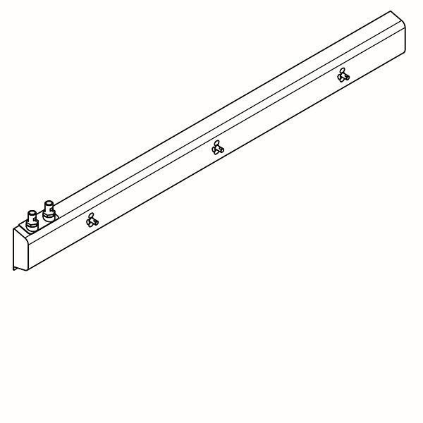 KWC Armatureneinheit, Edelstahl, Wandmontage, 3 Waschplätze, 1800 mm, Wasseranschluss von oben links, 2030072655