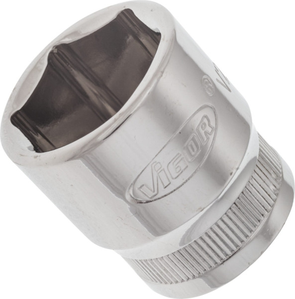 VIGOR Steckschlüsseleinsatz, Vierkant hohl 10 mm (3/8 Zoll), Außen-Sechskant Profil, 19 mm, V2265N