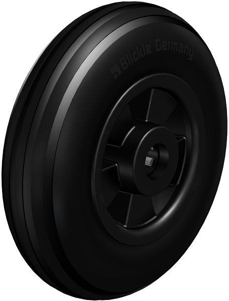 Blickle VWPP 125/12R Rad aus Weichgummi, Schwarz, 755256