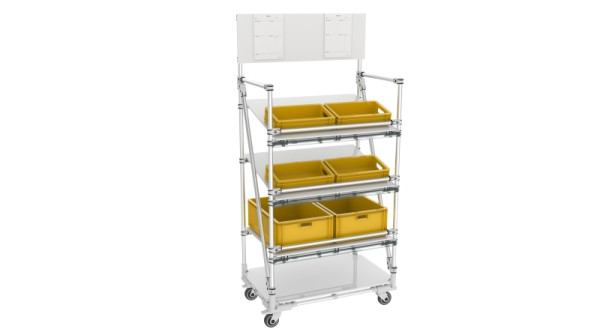 TRILOGIQ Picking-Trolley mit 4 Ebenen und Informationstafel, 21493-01