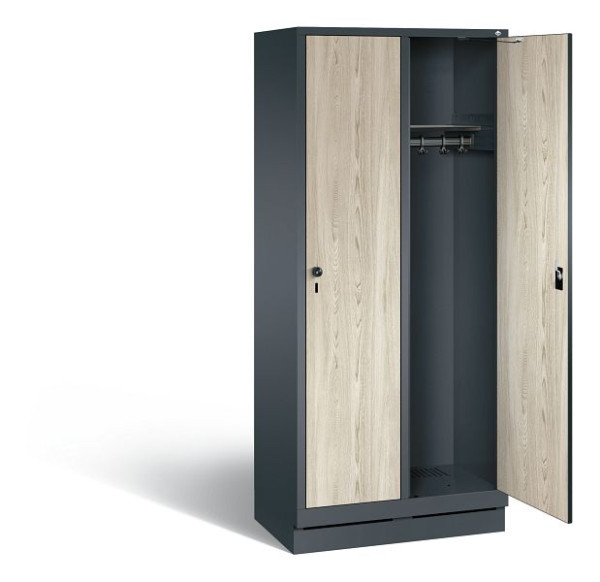 C+P Garderobenschrank Evolo, H1800xB810xT500mm, Farbe: Anthrazitgrau / Dekor Sen-Esche, 48020-22 S10797