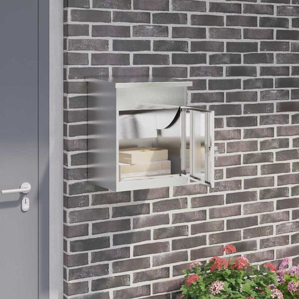 vidaXL Paketdrop-Box Schwarz 44 x 35 x 59 cm Edelstahl, 874944