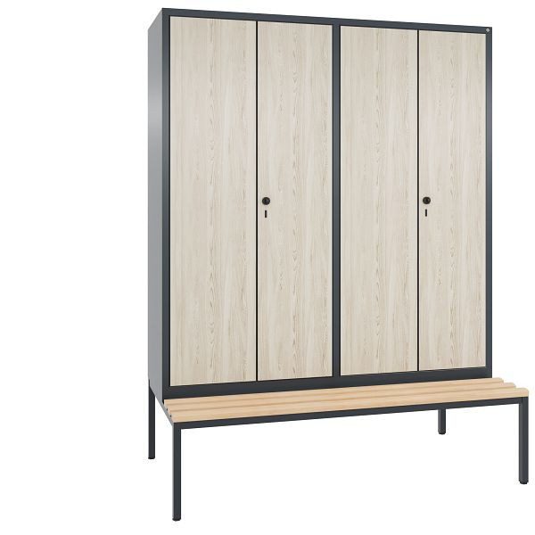 C+P Spind Evolo, 4 Abteile, H2090xB1590xT815 mm, Anthrazit/MDF Esche, 48052-42 S10350