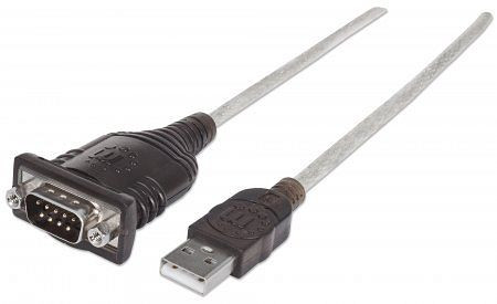 MANHATTAN USB auf Seriell-Konverter, Prolific PL-2303RA-Chipsatz, 0,45 m, Polybag-Verpackung, 205153
