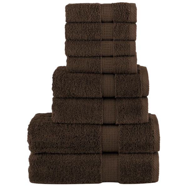 vidaXL 8 tlg. Premium-Handtuch-Set SOLUND Braun 600 g/m², 137540