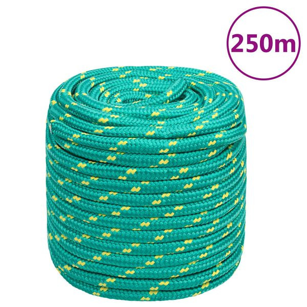 vidaXL Bootsseil Grün 16 mm 250 m Polypropylen, Material: PP (Polypropylen), 152734