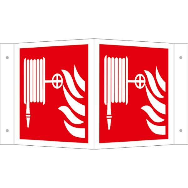 Stein HGS Winkel- und Fahnenschild, Löschschlauch, 150 x 150 mm / Winkelschild, Kunststoff, 44.a5140