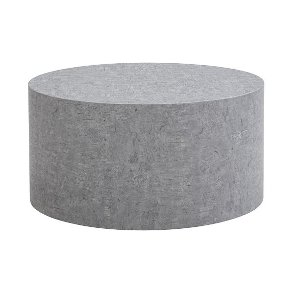 Wohnling Couchtisch MONOBLOC 60x60x30cm in Beton-Optik Grau, Design Wohnzimmertisch Rund, Lounge Sofatisch, Kaffeetisch Modern, WL7.338