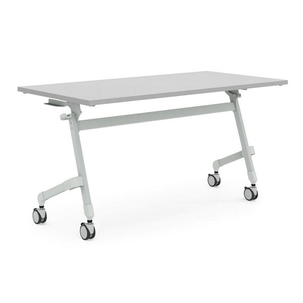 Deskin Klapptisch / Mehrzwecktisch auf Rollen, Platte Dekor Lichtgrau, Gestell Lichtgrau, B 1200 x T 800 x H 720 mm, 351838