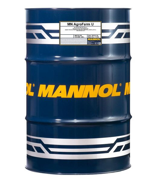 MANNOL Ganzjahres-Hydraulik-Getriebeöl 2703 AgroFarm U ISO 100, VE: 208 l, MN2703-DR