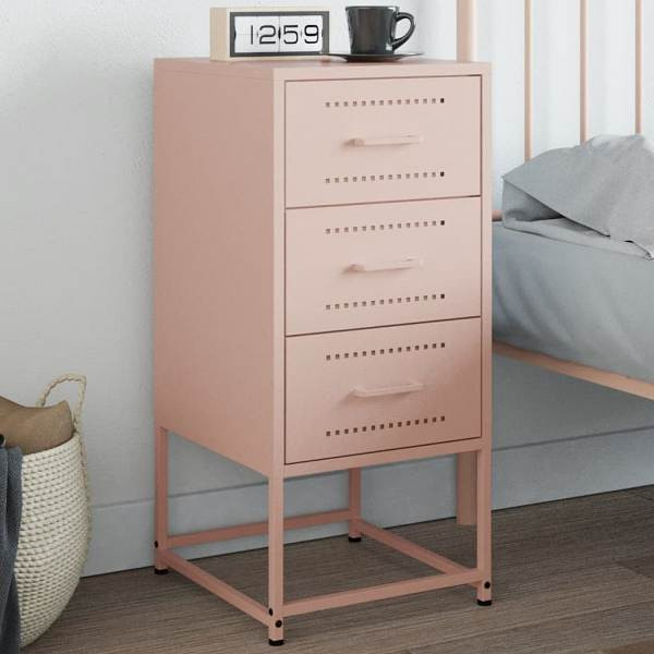 vidaXL Nachttisch Rosa 36x39x78 cm Stahl, 846580, 8721102634635