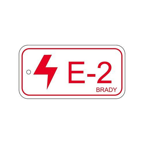 Brady Anhänger für Energiequellen, elektrischer Bereich, Beschriftung E-2, VE: 25 Stück, 311906