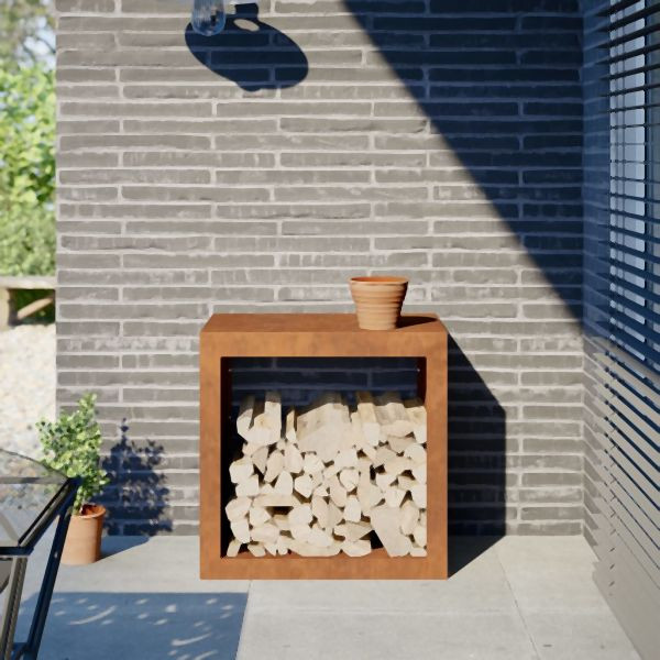 vidaXL Brennholzregal 60x40x60 cm Cortenstahl, ordentliche Lagerung, 851009