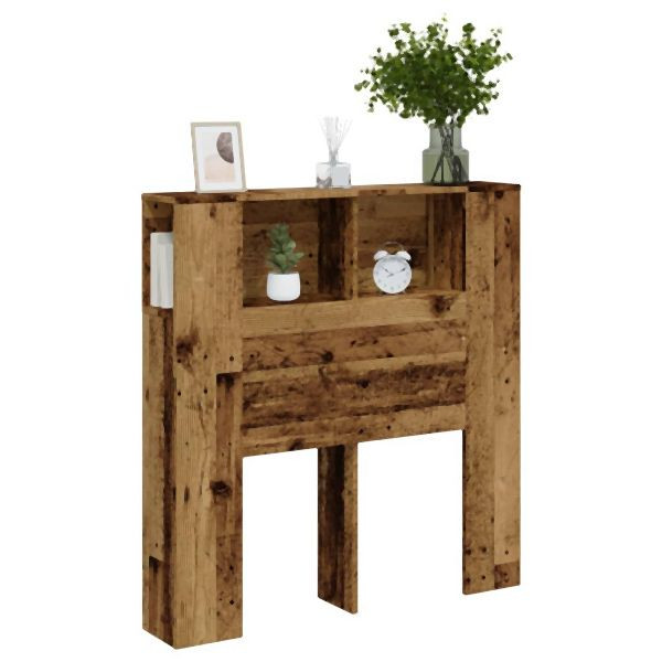 vidaXL Kopfteil mit Ablagen Altholz-Optik 100x19x104,5cm Holzwerkstoff, 856876