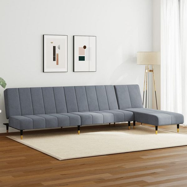 vidaXL 2-tlg. Sofagarnitur Dunkelgrau Samt, Top-Qualität, 3216296