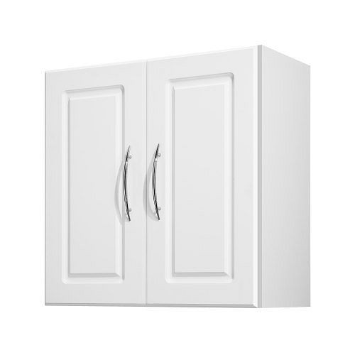 VEVOR Wandschrank 2-stöckig (30 x 60 x 60 cm) mit 2 Türen, verstellbares Regal, für Küche, Garage, Wäscherei, weiß, XYFJLM24INCHV5NUZ001V0