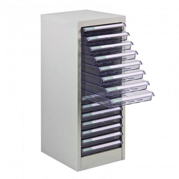 ADB Schubladenbox SC15, Außenmaße des Metallkorpus (B x T x H): 28 x 35 x 74, 5 cm, Farbe: Lichtgrau, pulverbeschichtet (RAL 7035), 40609