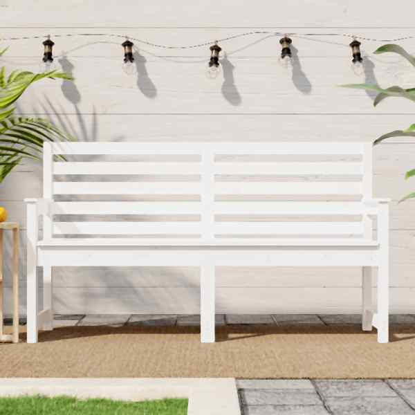 vidaXL Gartenbank Weiß 159,5x48x91,5 cm Massivholz Kiefer, 824068