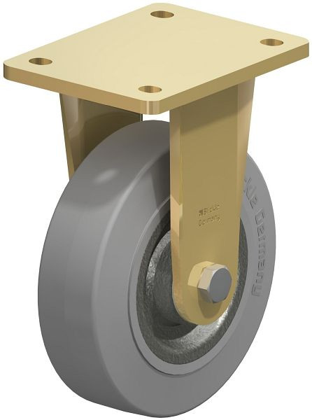 Blickle BS-SE 160K-SG Stahlgeschweißte Schwerlast-Bockrolle, Elastik-Vollgummi, Grau, 381897