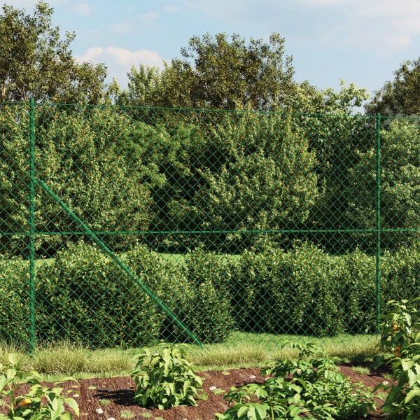 vidaXL Maschendrahtzaun Grün 1,4x25 m, 153915, 8720845771294