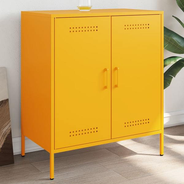 vidaXL Sideboard Senfgelb 68x39x79 cm Stahl, 842979, 8721102389412