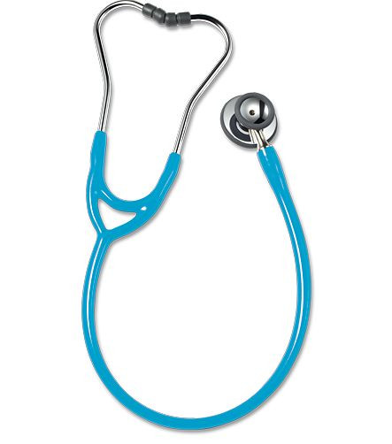 ERKA Stethoskop für Erwachsene mit soft Ohroliven, 2 Membranseiten (Konvex- Membrane), Zweikanalschlauch Finesse², Farbe: hellblau, 535.00025