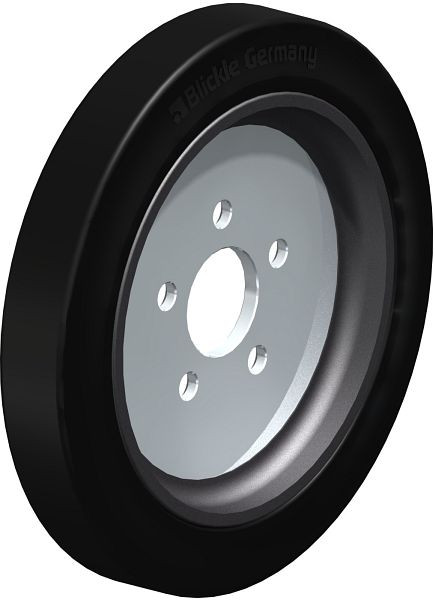 Blickle GEVA 360/5 Rad aus Elastik-Vollgummi, Schwarz, 754436