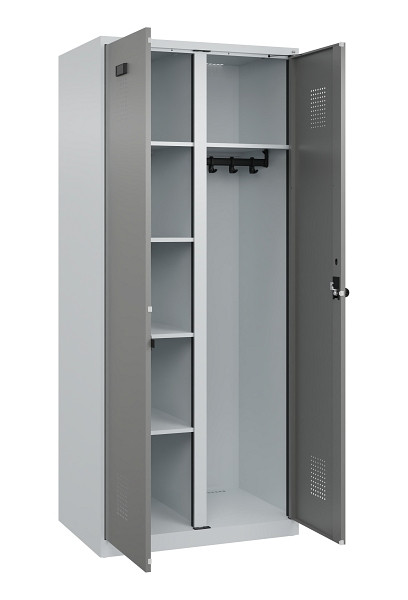 C+P Wäsche-/Garderobenspind Evolo PLUS, 2 Abteile, 1850x800x500mm, 7035/0004, Drehriegel, 049600-22 S10014