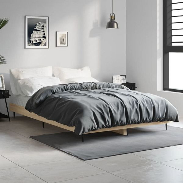 vidaXL Bettgestell Sonoma-Eiche 120x190 cm Holzwerkstoff, 832296