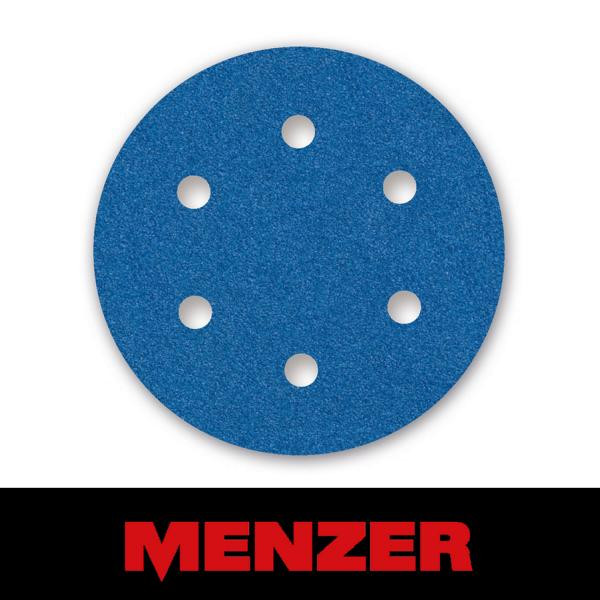 Menzer Klett-Schleifscheibe, Ø 150 mm, 6 Loch, Körnung 120, Zirkonkorund, VE: 25, 231415120
