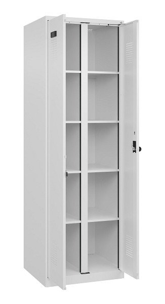 C+P Wäsche-Spind Evolo PLUS, 2 Abteile, 1850x600x500mm, 9016/9016, Verschluss Drehriegel, 049002-20B S10020