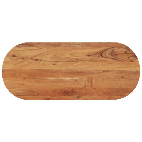 vidaXL Tischplatte 140x60x2,5 cm Oval Massivholz Akazie, 370091