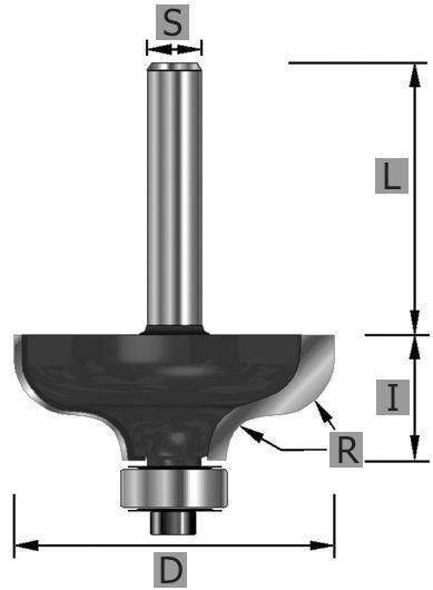 Edessö Karnisfräser HW mit Kugellager, A: 31,8, R: 4,8, B: 12,7, C: 12, 115031812