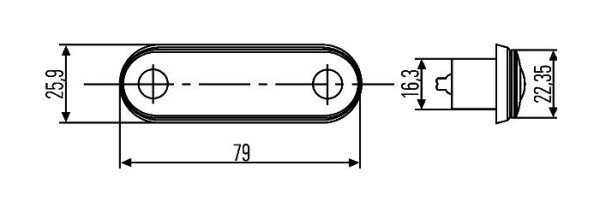 HELLA Seitenmarkierungsleuchte, LED, 24/12V, Schraubanschluss/Einbau, Lichtscheibenfarbe: gelb, seitlicher Einbau, 2PS 959 788-007