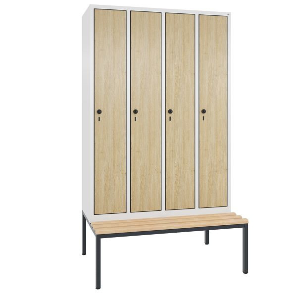 C+P Spind Evolo, 4 Abteile, H2090xB1190xT815 mm, Weiß/MDF Eiche, 48050-40 S10997