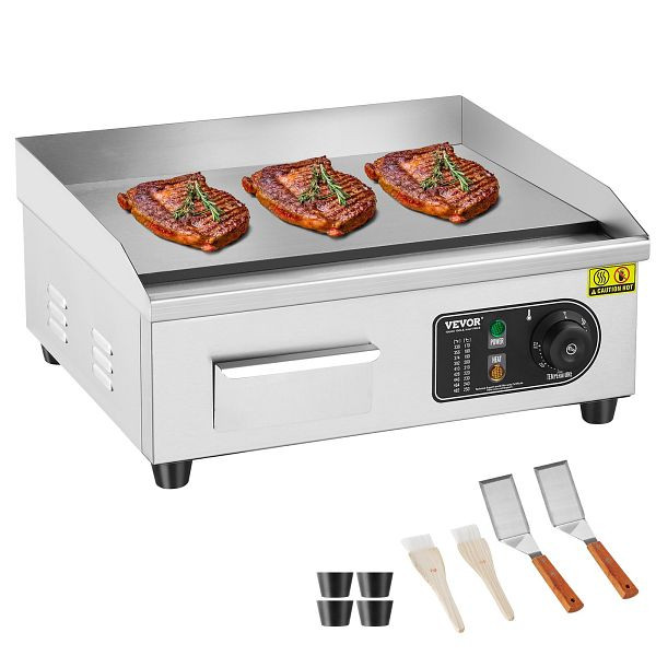 VEVOR Kommerzielle Elektrische Grillplatte 2800W Arbeitsplatten-Flachgrill, SYKDBLQP10MM1NALSV2