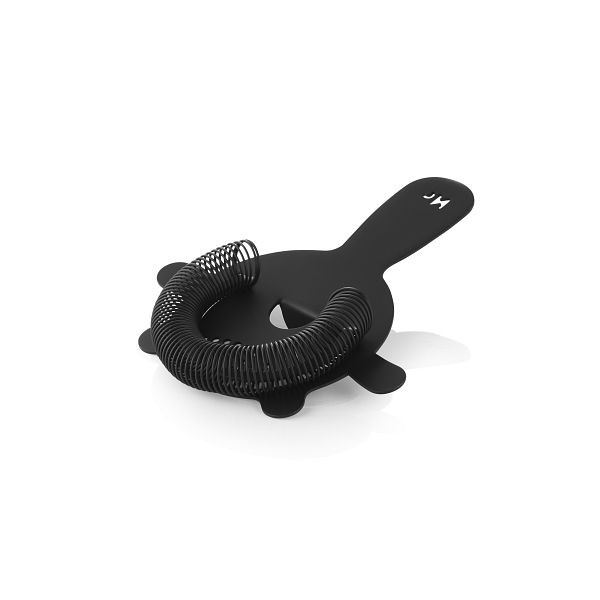 WAS Barsieb NOCTURN mit Feder, 4 Zinken, Ø 8 cm, schwarz matt, Chromnickelstahl 18/8, 8304100