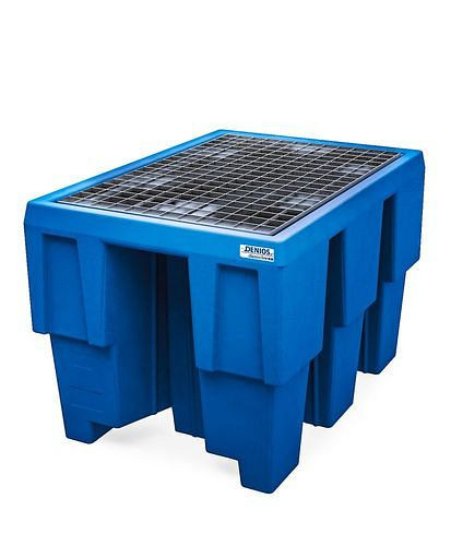 DENIOS classic-line Auffangwanne aus Polyethylen (PE) für 1 IBC à 600 Liter, mit verzinktem Gitterrost, 304681