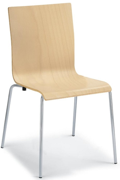 Deskin Besucherstuhl QUADRAS, 4-Fuß Gestell verchromt, Buchenschichtholz, VE: 4 Stück, 279026